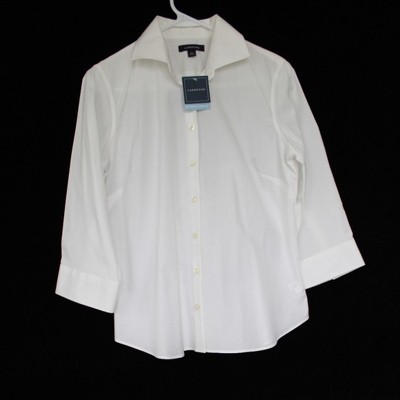 Lands' End Tops - Lands End NWT creamy white 3/4 sleeve shirt sz 10P
